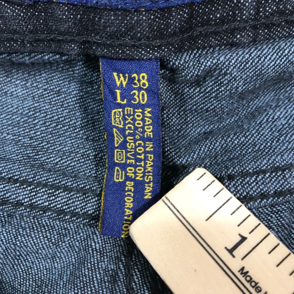 Vintage Beverly Hills Polo Club Jeans Men 38x30 Black Wide Leg Hip Hop 90s Baggy
